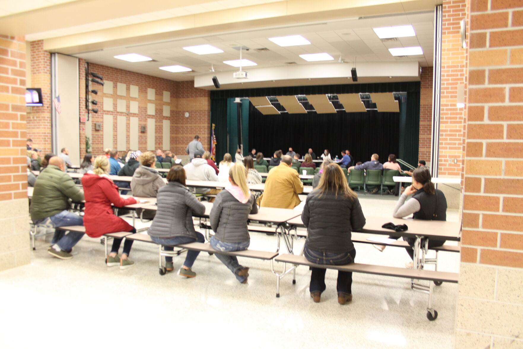 Large crowd on hand for school board meeting